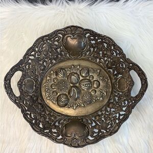 Ornate plated silver zinc Decorative Tray
